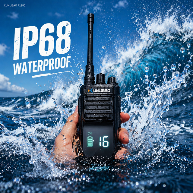 XUNLIBAO Marine IP68 Waterproof 10W Two Way Radio VHF UHF Dual Band 199CH Handheld Walkie Talkie with Type-C for Boat Outdoor
