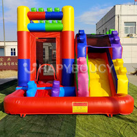 Château gonflable combiné avec toboggan, coloré, mini château gonflable en PVC, avec souffleur, pour usage commercial