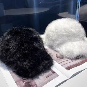 Groothandel Hoge Kwaliteit Faux Fox Bont Sport Baseball Cap Gorras Custom Borduurwerk Logo Mode 5 Panel Papa Hoed - Product Image 2