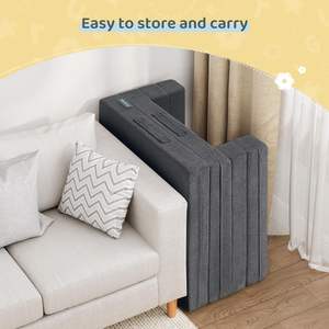 Cama de Viaje para Niños Pequeños 3 en 1 de Fábrica Profesional, Sofá Cama Convertible y Tumbona Plegable de Espuma, Gris - Product Image 5