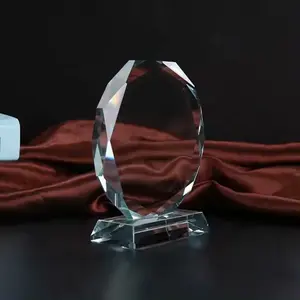 Fabriek Groothandel Transparante Blanco Kristallen Trofee Award Componenten Duidelijke Aangepaste Kristalglas Trofee Awards Met Kristallen Basis