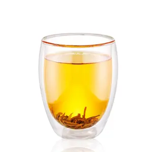 Linuo Oem Factory Milchsaft becher Doppelwandige Glas becher Becher Tasse für Kaffee und Tee