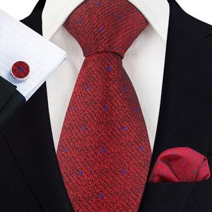 ダイレクトサプライ 2025 ペイズリー柄 メンズカジュアル3点セット ポリエステル ネクタイ ポケットチーフ カフスボタン - Product Image 2