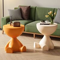 Table basse moderne et créative en plastique durable à plateau plat pour chambre à coucher, salon, petite table de chevet/secondaire pour petits appartements