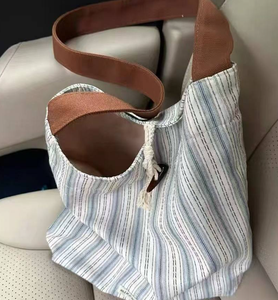 Sac à main en toile décontracté pour femmes, mode estivale, grande capacité, fermeture éclair, doublure en coton, sac de shopping - Product Image 6