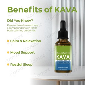 Amaz OEM Extrato Líquido de Raiz de Kava Kava, Suplemento Orgânico com Ashwagandha, Gotas de Kava para Sono e Calma - Product Image 5