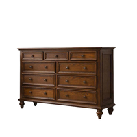 Commode de chambre à coucher de style accentué en bois, commode à tiroirs larges pour mobilier de chambre à coucher, usage domestique