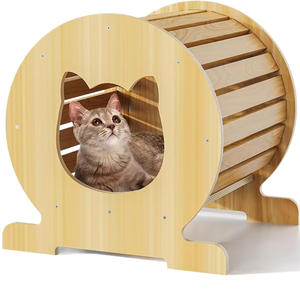 <b>Wooden</b> <b>Cat</b> <b>House</b> Round Small Pet Bed Durable <b>Cat</b> Furniture For Indoor <b>Cats</b> - Product Image 1