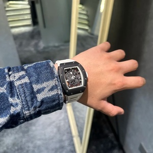 RMseries Tonneau <b>Skeleton</b> <b>Automatic</b> Men's Sports <b>Watch</b> Multicolor Silicone Strap Luxury <b>Skeleton</b> Wristwatch - Product Image 3