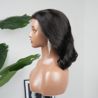 Perruques Body Wave en Cheveux Humains Vietnamiens Bruts Non Traités Grade 12A, Densité 200, Frontale en Dentelle HD 13x4 Double Drawn