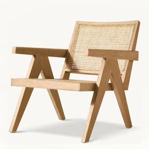 Chaise d'intérieur moderne en rotin <span class=keywords><strong>de</strong></span> <span class=keywords><strong>salon</strong></span> en chêne massif fabriqué à la main - Product Image 1