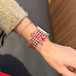 Correa de Cuero con Diseño de Nudo, Temática de Invierno y Navidad, Ligera y Ajustable para Reloj S9/S10 - Product Image 6