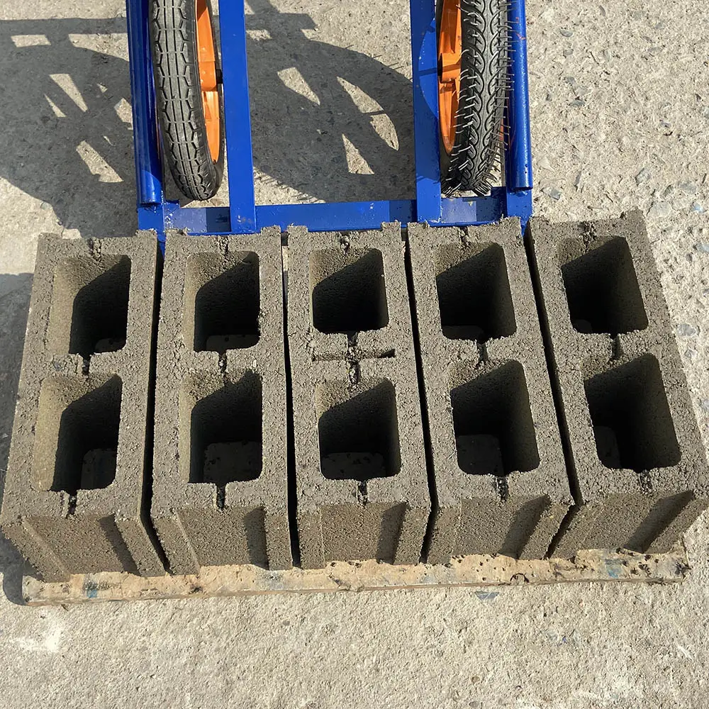 QTJ4-35a semi auto concrete cement hollow 4 inch block making machine in Zambia