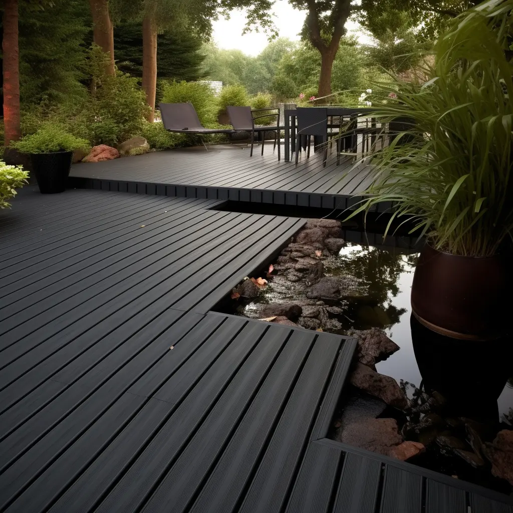 Nhà Máy Bán buôn ngoài trời sâu dập nổi gỗ nhựa tấm ván WPC hợp chất tầng bên ngoài WPC Composite decking