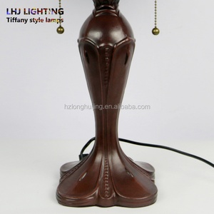 Lampe de table Tiffany de style libellule en verre teinté européen de 16 pouces de la marque LongHuiJing pour restaurant - Product Image 3