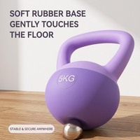 Kettlebell pour femmes 6 kg, entraînement à domicile, revêtement vinyle antidérapant, poids en fonte, poignée confortable, entraînement de force