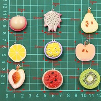 P27 Harsen Gemengde Fruitplakjes Charms Mini Watermeloen Kiwi Dragon Fruit Hangertjes voor DIY Sieraden maken Benodigdheden Groothandel