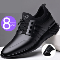 Scarpe Eleganti da Ufficio per Uomo, Tomaia in PU, Mocassini Gommino Slip-On, Nuovo Design, Scarpe Casual con Rialzo per Aumentare l'Altezza