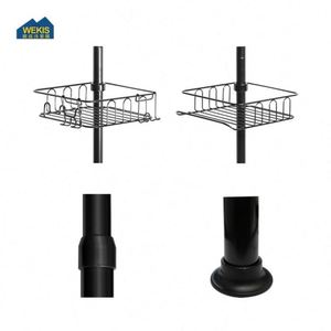 WEKIS Modern Hotel Rustproof Stainless Steel Four Tier Shower Caddy Shelf Bathroom Storage Organizer Telescopic <b>Corner</b> Rack - Product Image 5