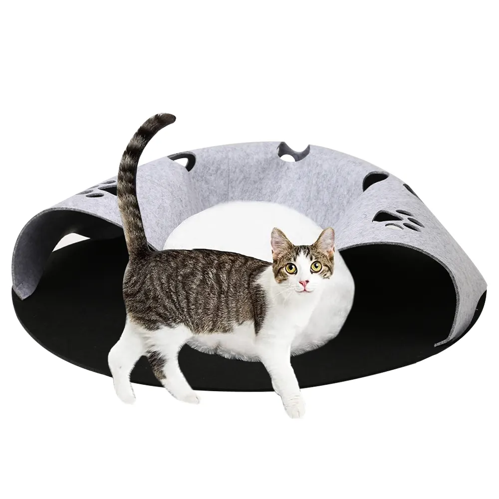 Войлочная кошачья туннельная кровать, оптовая продажа, маленькие домашние животные, Интерактивная игрушка, войлочная кошачья туннель, туннели для кошек