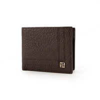 Dompet koin tempat kartu bisnis lipat Modern, dompet pendek minimalis pria, penutup ritsleting kulit asli buatan tangan