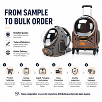 Sac à dos et chariot à roulettes pour animaux de compagnie avec fenêtre à bulles, pour chats et petits chiens, vente en gros, OEM ODM, transporteur de voyage personnalisé