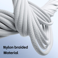 Câble USB-C vers USB-C 100W PD à charge rapide 5A, tressé en nylon, affichage LED en temps réel, OD4.0, câble de données haute vitesse, ordinateur, cuivre pur