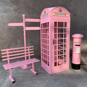 Cabina Telefónica Estilo Londres FT01, Gran Espacio, Lámina de Hierro Rosa, Diseño Contemporáneo, Ajustable, para Interiores, Hogar y Oficina, ¡Oferta! - Product Image 4