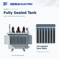 Transformateur de distribution immergé dans l'huile DERUI 6-11kV 10-2500kVA S11(M)R, noyau bobiné, entièrement scellé, cuve corruguée, enroulement en cuivre haute tension