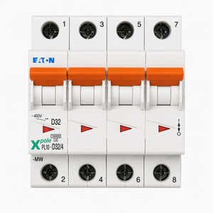 Disjoncteur miniature EATON série PL10 3P 4P <span class=keywords><strong>32A</strong></span> Courbe D 10kA 400V AC 50Hz 60Hz Certifié CE Stock direct usine - Product Image 1