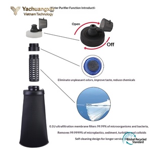 Bouteille d'eau pliable portable en TPU pour hommes et femmes, randonnée sportive, trekking, alpinisme, avec filtre, purification d'eau en plein air - Product Image 6