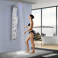 Système de douche à jet corporel avancé avec éclairage LED réglable et pommeau de douche à effet pluie
