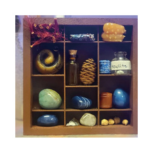Cabinet de curiosité en bois plateau d'imprimante boîte aux lettres affichage, boîte d'ombre décoration murale armoire Vintage <span class=keywords><strong>tiroir</strong></span> bibelot étagère trésor - Product Image 1