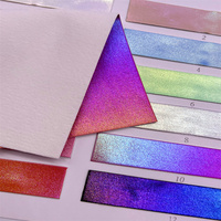 Bahan 0.9MM kulit PU imitasi holografik timbul ramah lingkungan untuk tas sepatu kering