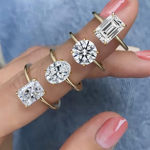 แหวนหมั้นเพชรเม็ดเดี่ยว 1 กะรัต เพชรเลี้ยงในห้องปฏิบัติการ ทองคำแท้ 14K 18K แหวนแต่งงานเพชรเลี้ยงในห้องปฏิบัติการ เครื่องประดับ IGI สำหรับผู้หญิง - Product Image 5
