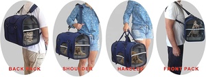 Taşıma evcil hayvan taşıyıcı 6 in 1 araba koltuğu 4 havalandırma örgü omuz kolları ön paketi kediler ve köpekler evcil hayvan taşıyıcı sırt çantası - Product Image 3