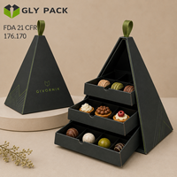 Großhandel: Luxuriöse, individuell bedruckte Pyramidenbox aus Karton für Kuchen, Desserts, Servierplatten, zum Mitnehmen und als Geschenkverpackung