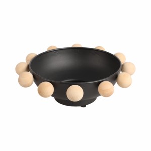 Grande ciotola con manici in legno, centrotavola decorativo per tavolino da caffè, decorazione per la casa - Product Image 2