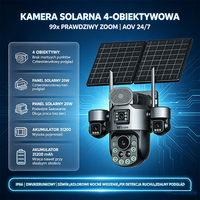 Cámara Solar Wistino 365 Días con Zoom 99X AOV, Cámara IP para Gasolinera, Seguridad Perimetral, Grabación Continua, Resistente a la Intemperie
