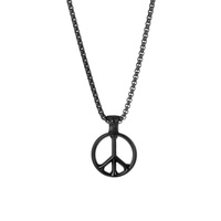 Collar de Acero Inoxidable con Símbolo de Paz Sin Guerra para Hombre, Elegante y Moderno, Ideal para Bodas