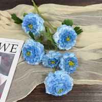 Fleur artificielle pivoine multicouche H239, chrysanthème carpe dragon à 6 têtes, décoration florale murale pour mariage