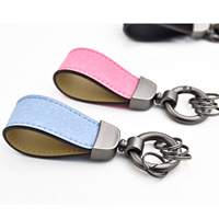 Porte-clés élégant en cuir avec fermoir métallique, porte-clés multicolore pour voiture, logo personnalisé pris en charge pour les entreprises et l'usage quotidien