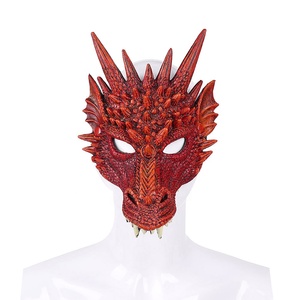 ผู้ผลิตอุปทานร้อนขาย Mardi Gras PU โฟม Roleplay Props 3D สมจริงฮาโลวีนมังกรหน้ากาก