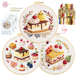 DIY Handcraft <b>Embroidery</b> Starter Kit Cross Stitch Kit 3 Pcs <b>Embroidery</b> <b>Set</b> With Tools - Product Image 1