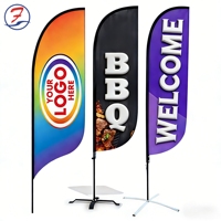 Drapeau de plage personnalisé grand format en tissu avec accessoires de présentation