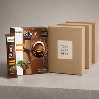 Mélange de café instantané au collagène en sachets de 10g, boîte de 100g, vente en gros, OEM, ODM, fournisseur de marques privées