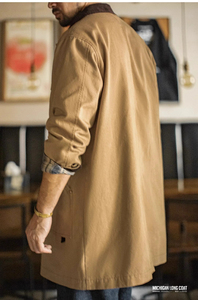 <span class=keywords><strong>Manteau</strong></span> Trench <span class=keywords><strong>Homme</strong></span> OEM Maden Style Rétro Américain Michigan Kaki <span class=keywords><strong>Mi</strong></span>-<span class=keywords><strong>long</strong></span> Veste Extérieure Printemps Rétro Type Barn Jacket - Product Image 3