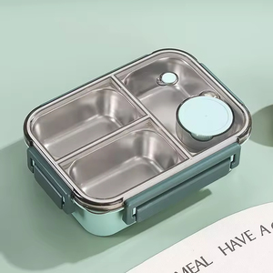 304 Stainless Steel Bento <b>Box</b> Leakproof Children With Spoon Fork Kids <b>School</b> Bento <b>Lunch</b> <b>Box</b> Stainless Steel <b>Lunch</b> <b>Box</b> for Kids - Product Image 5