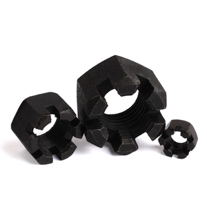 Tuerca de Castillo ranurada hexagonal de acero al carbono de óxido negro ISO7035 Tuercas de ranura hexagonal DIN935 GB6178 - Product Image 2