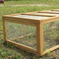 Maison de luxe pliable en bois pour animaux de compagnie avec motif imprimé pour lapins, cage extérieure toutes saisons
